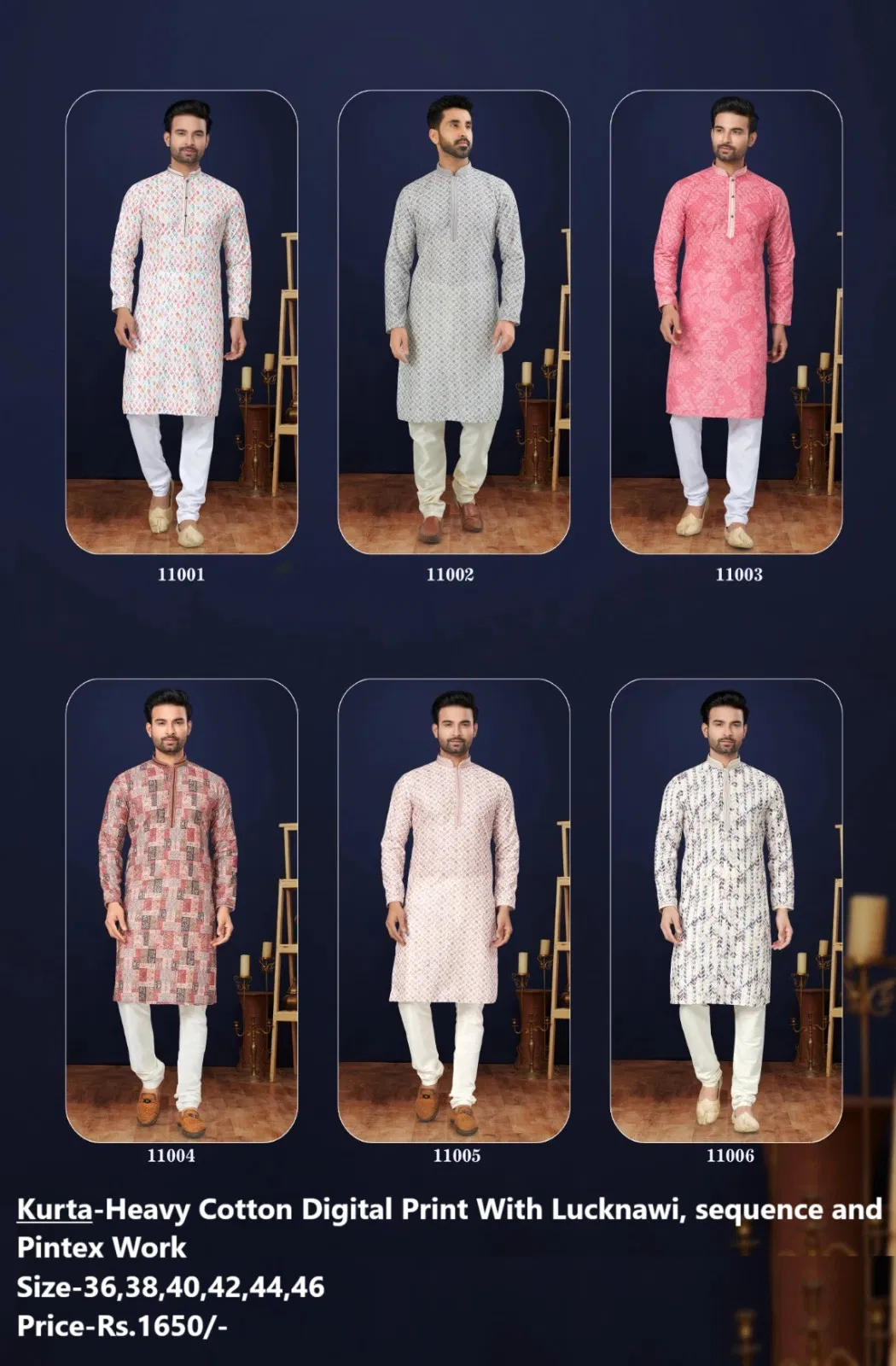 Outluk Wedding Collection Vol 11 Cotton Pintex Lucknowi Kurta Pajama Wholesale Clothing Suppliers In India